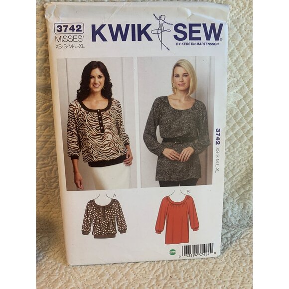 Kwik Sew Misses blouse Sewing Pattern sz XS S M L XL 3742 - uncut - Picture 6 of 7